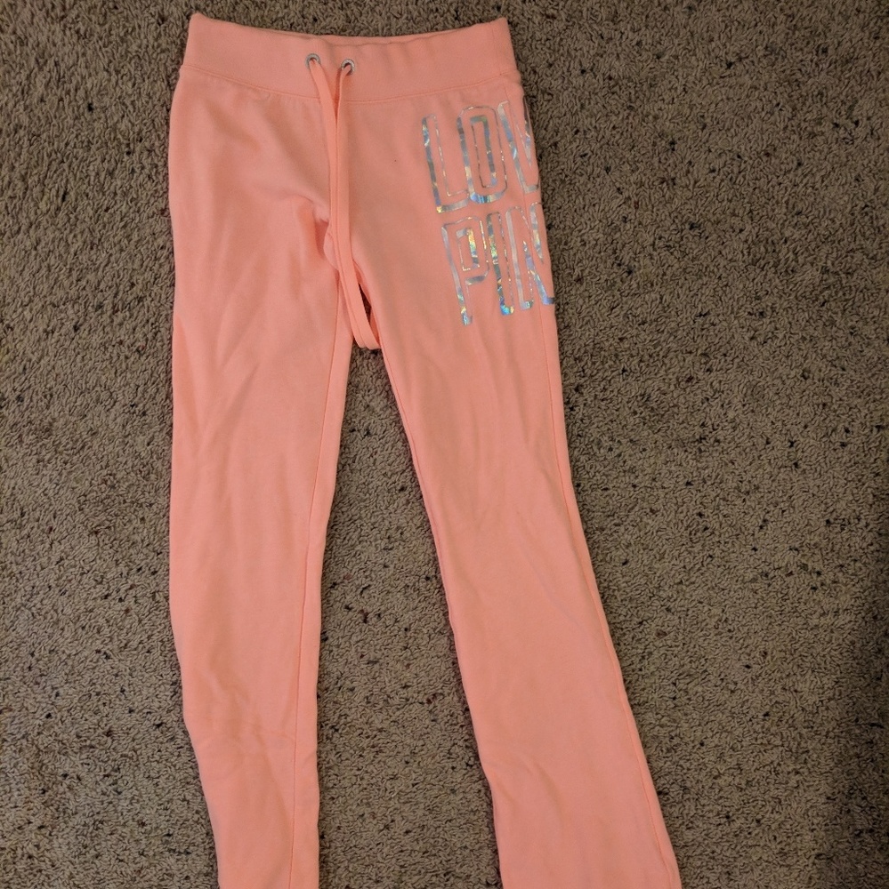 Coral Victoria's Secret sweatpants
